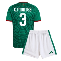 Mexiko Cesar Montes #3 Hemmatröja Barn VM 2026 Kortärmad (+ Korta byxor)